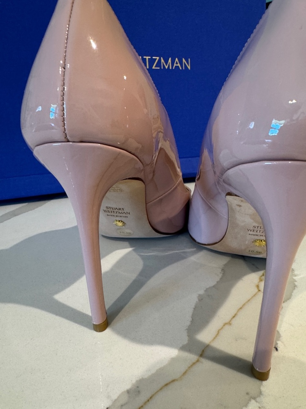 Stuart Weitzman Blush Patent Pointed-Toe Pumps 10.5 - Picture 5 of 8